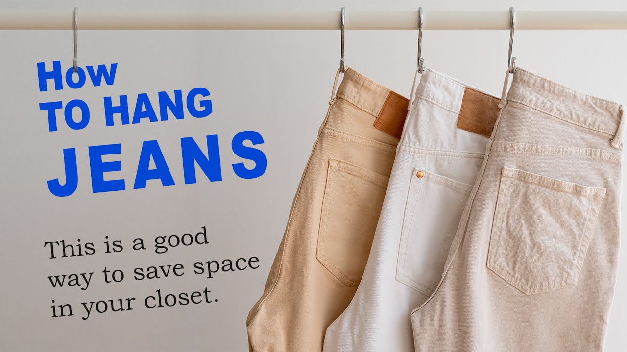How to hang jeans (Save Space) 👖 | Hack for hanging jeans 😍 #hacktrick