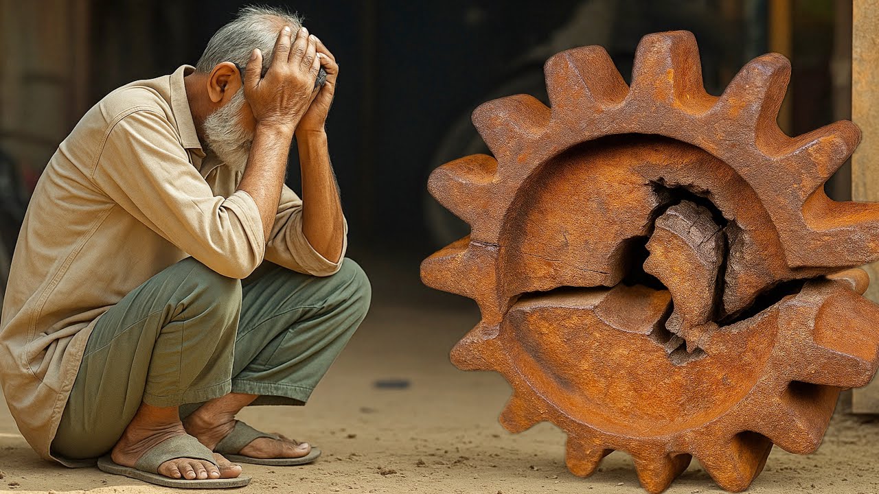 A Completely Shattered Gear Restored in the Workshop — Full Process From Scrap to Precision