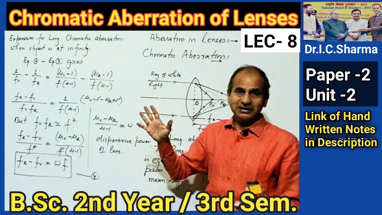 Chromatic Aberration in a lens for B.Sc. 2nd year || Aberrations in a lens system for B.Sc. | L-8