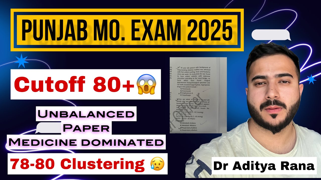 Punjab MO exam - BFUHS - REVIEW 2025 cutoff off 80+🤯