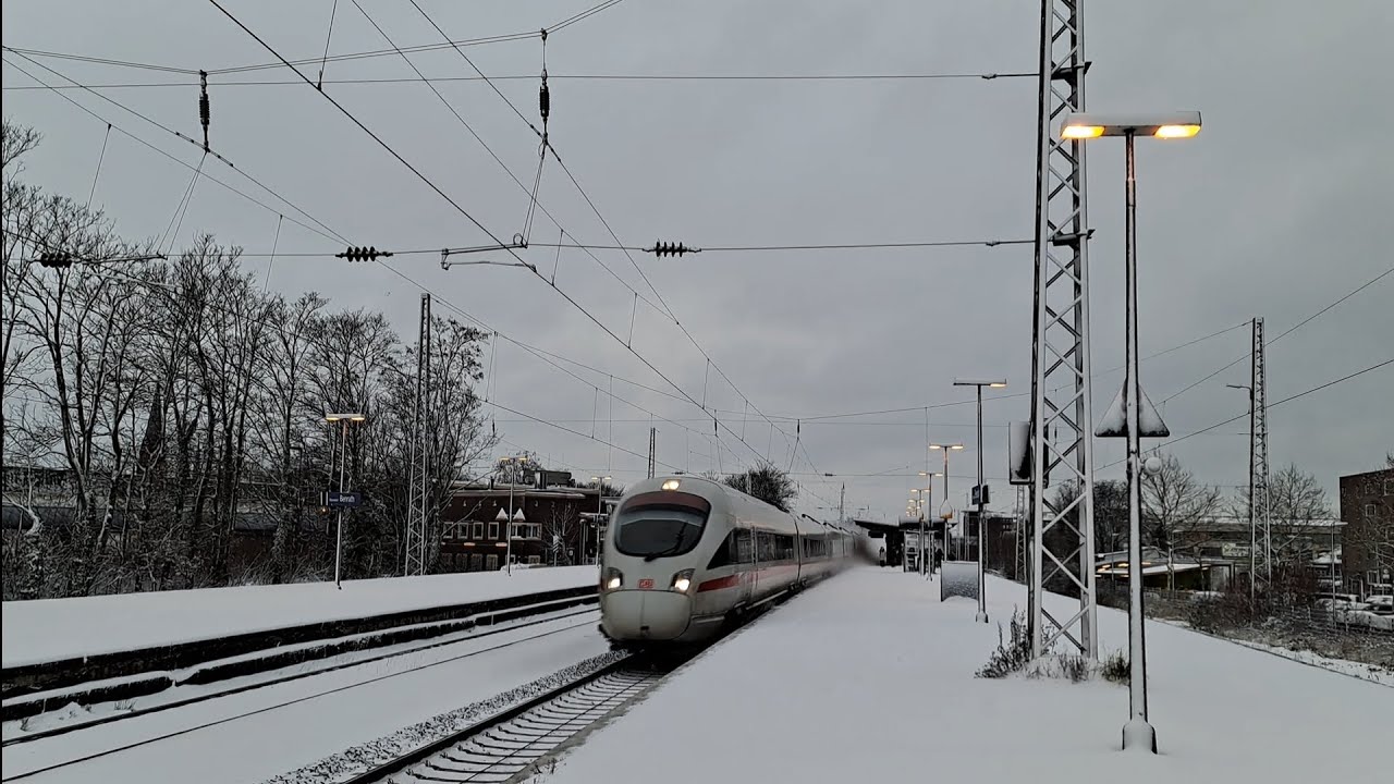 Durchfahrt ICE T im Schnee