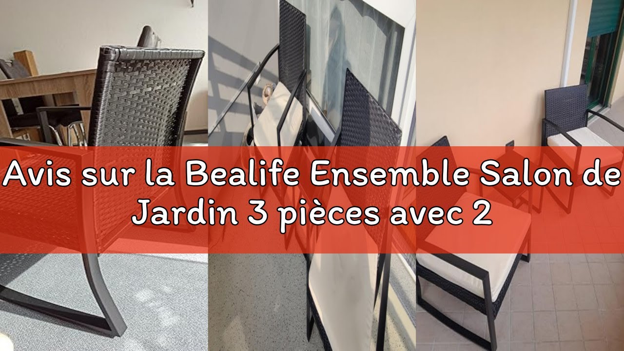 Avis sur la Bealife Ensemble Salon de Jardin 3 pièces avec 2 Fauteuils à Bascule et Table Basse – Ch