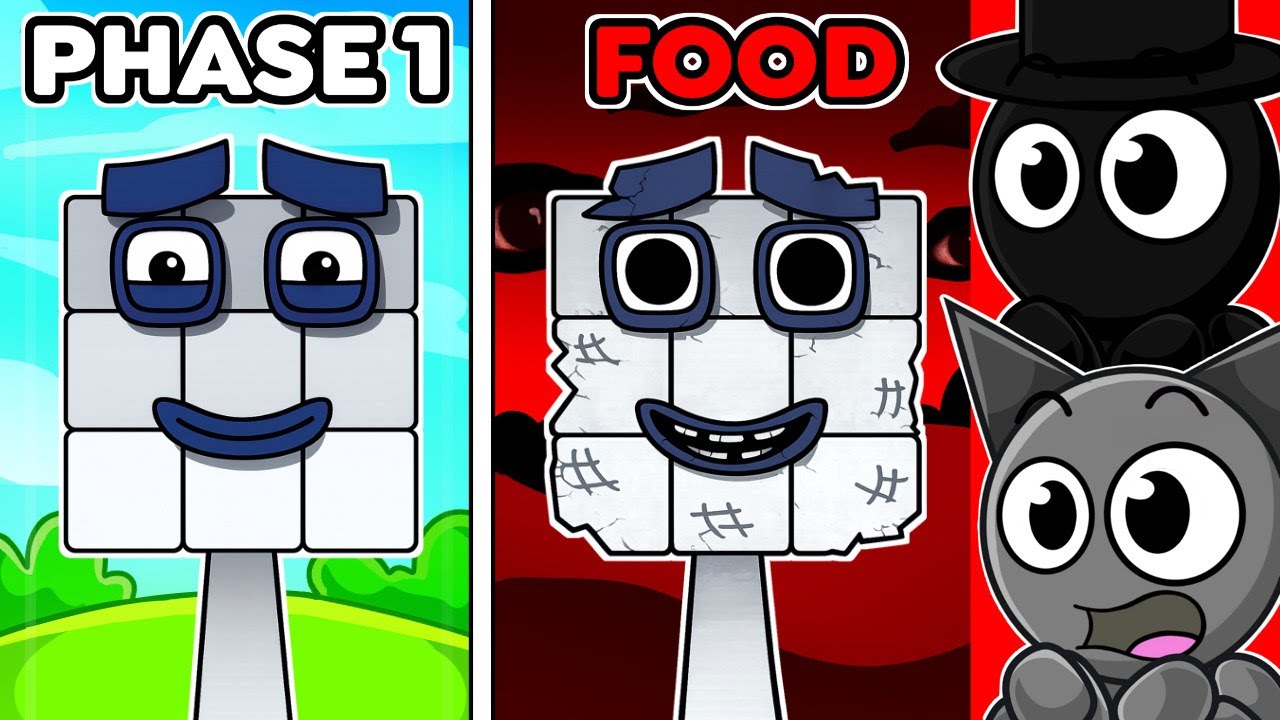 Sprunki OC: Numberblock as FOOD..??