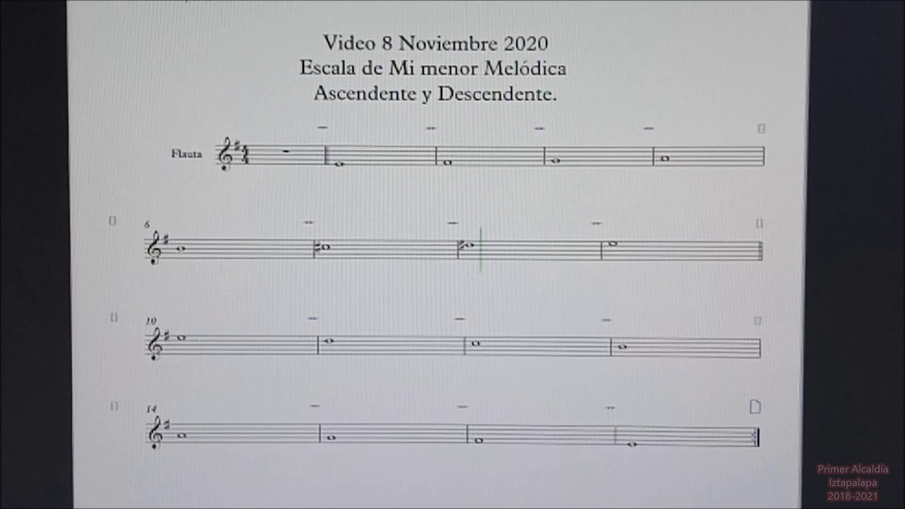 8.- ESCALA DE MI MENOR MELÓDICA ASCENDENTE Y DESCENDENTE