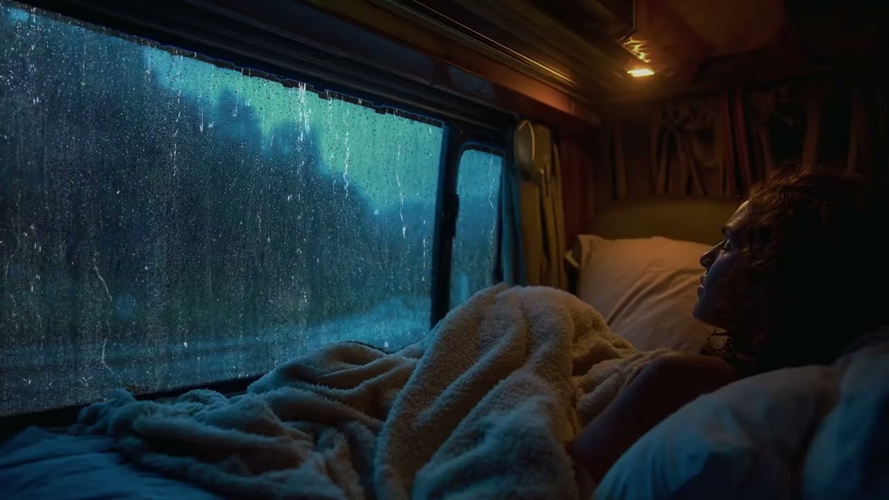 Rain & Thunder Sounds | Heavy Rain on Stormglass Car Retreat for Deep Sleep & Stress Relief