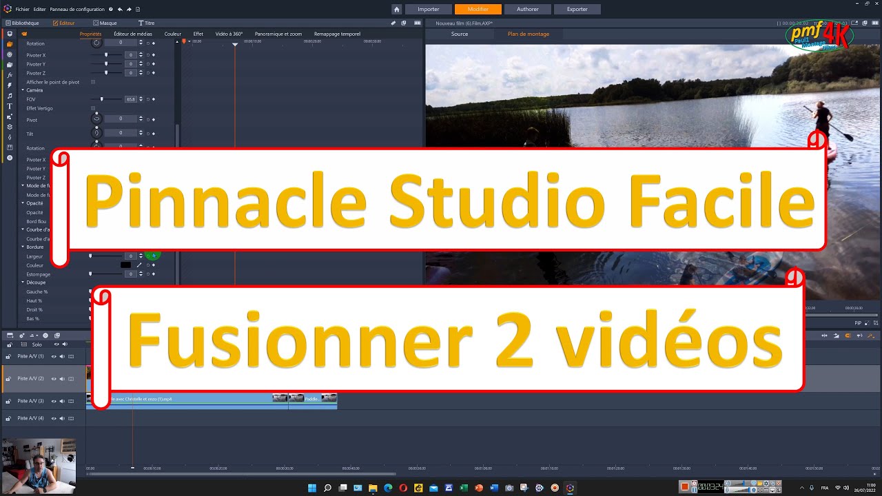 Superposer ou fusionner 2 vidéos Pinnacle Studio