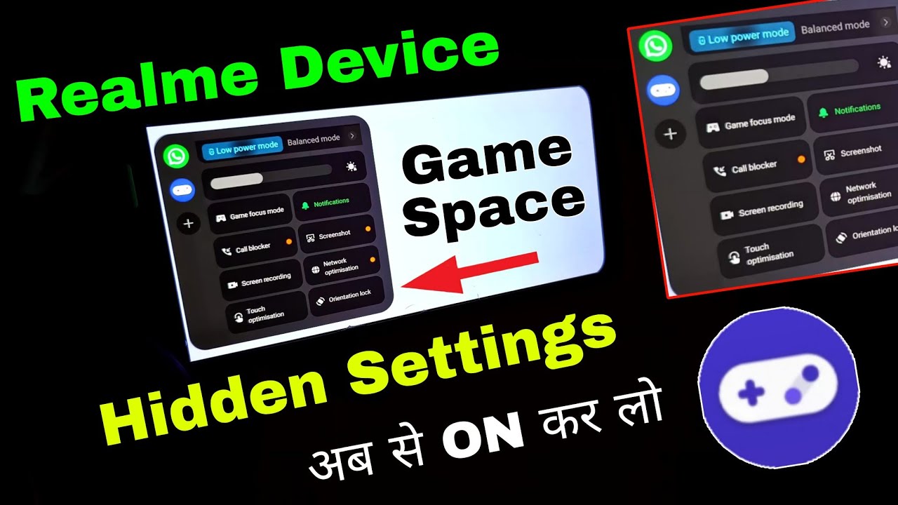 Realme Game Space Hidden setting | Realme Big Hidden setting in Game Space | Realme game app setting