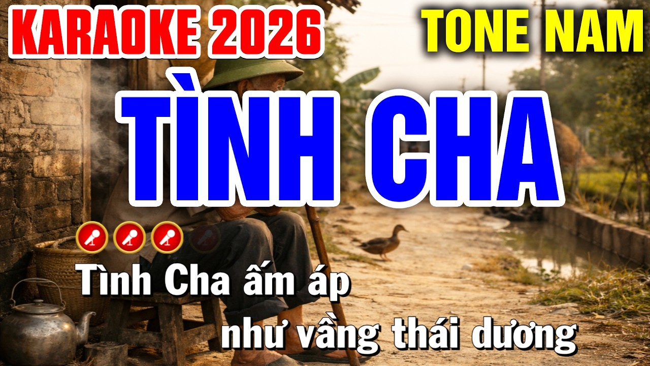 TÌNH CHA Karaoke Tone Nam ( BEAT 2026 ) | Tình Trần Karaoke