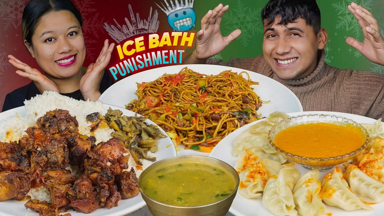 Childhood Games & Food Challenge with ICE BATH Punishment 🧊🥶🤣