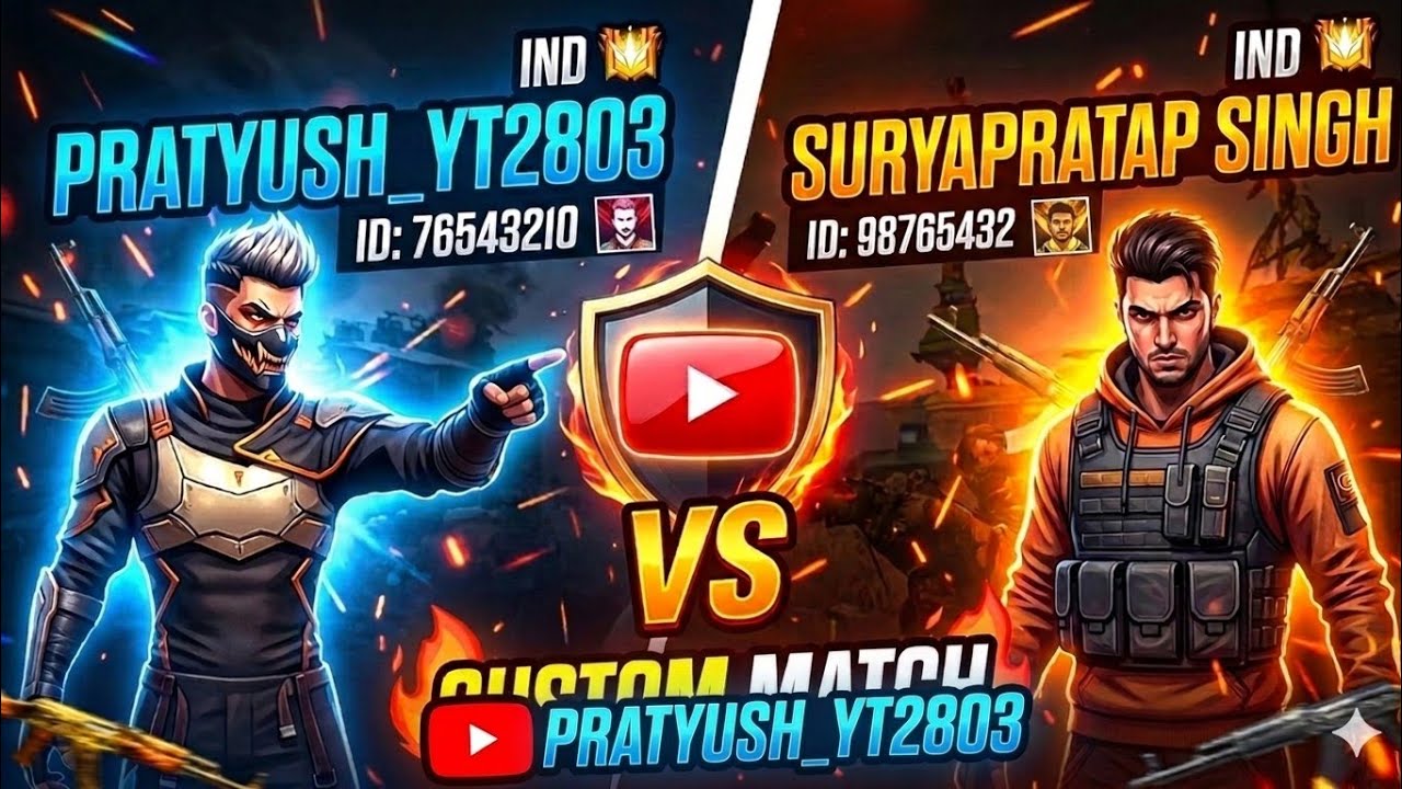 PRATYUSH_YT2803 AND SURYAPRATAP SINGH #freefire #custom #fflive #custommatch 