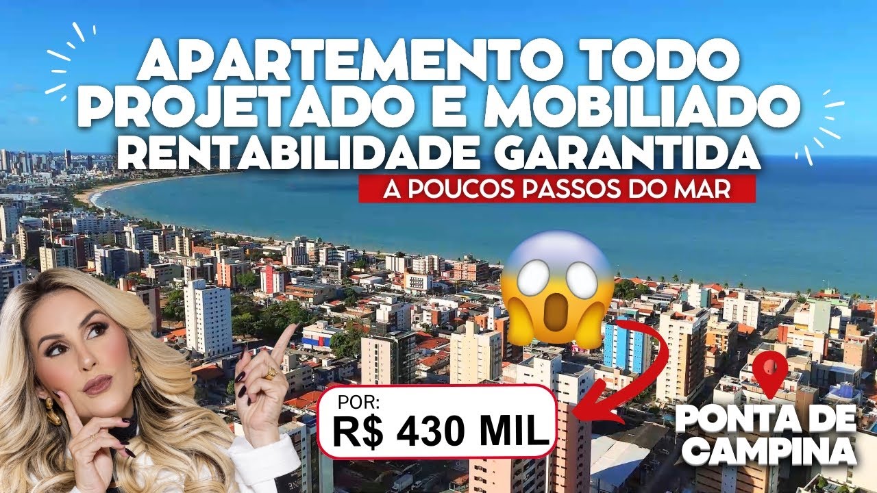 APARTAMENTO A POUCOS PASSOS DO MAR, TODO PROJETADO E MOBILIADO NA PRAIA DE PONTA DE CAMPINA