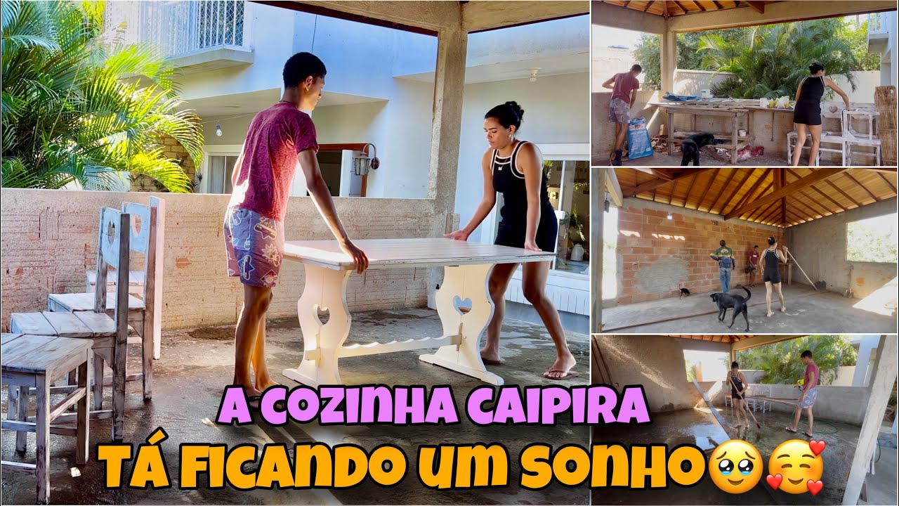 VAI FICAR UM SONHO A COZINHA CAIPIRA🥹 FIZEMOS UMA LIMPEZA PESADA #diariodeobra @Lidyalmeida