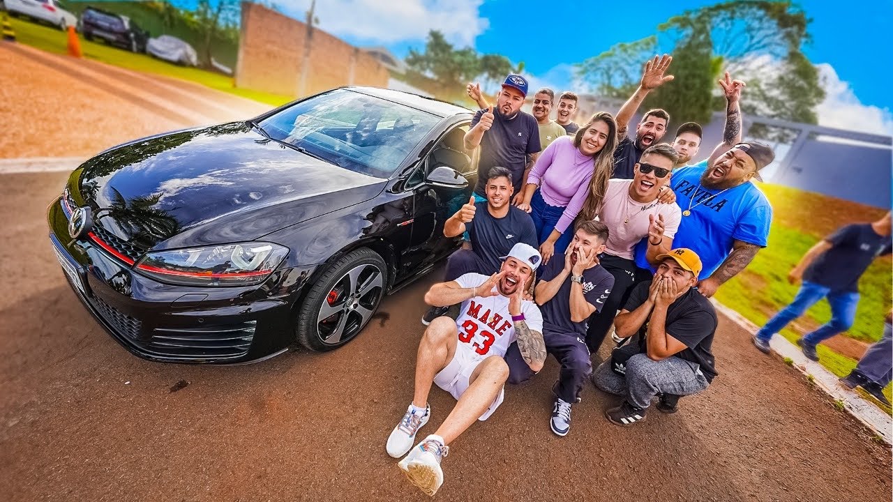 REAÇÃO DOS MEUS AMIGOS AO VEREM MEU CARRO NOVO GOLF GTI !