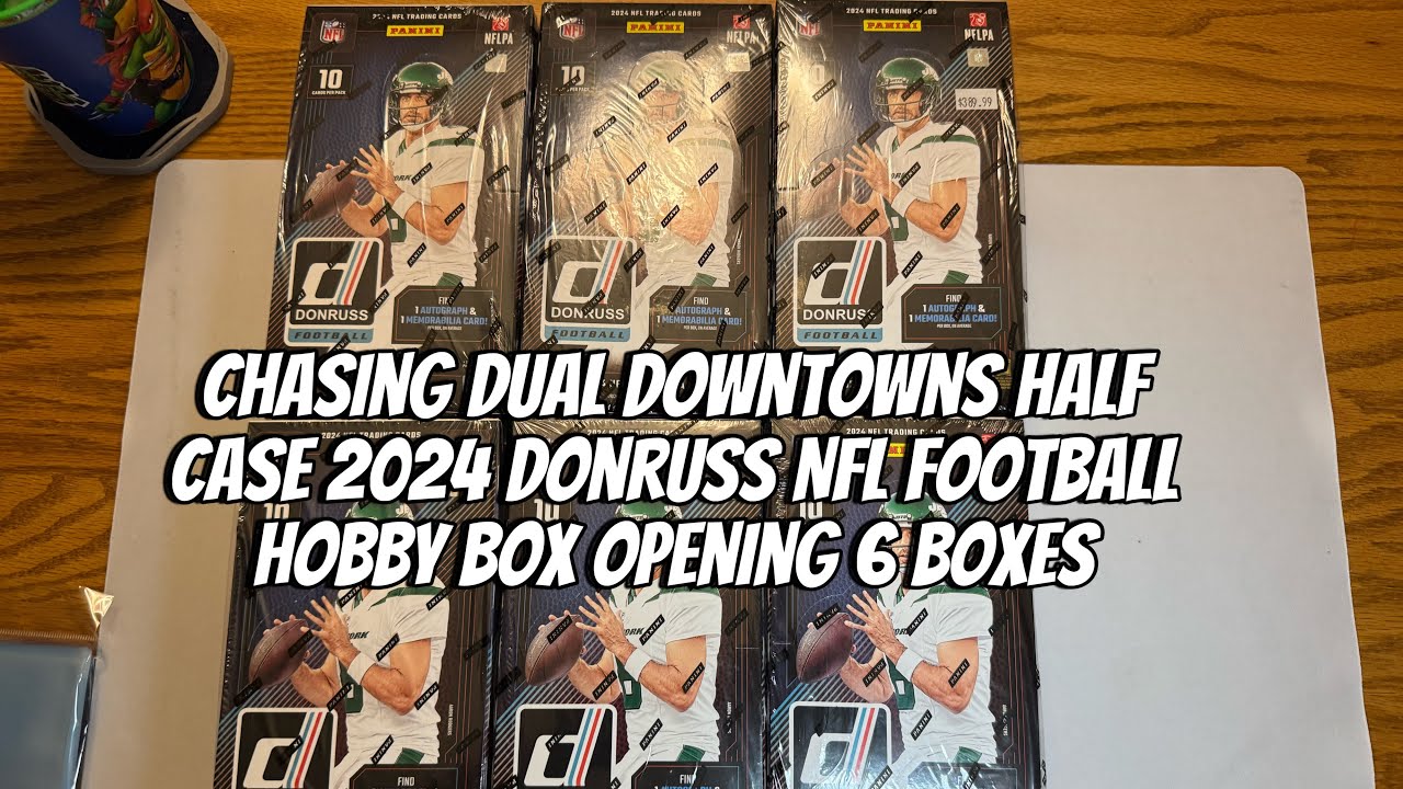 Chasing Dual Downtowns Half Case 2024 Donruss NFL Football Hobby Box Opening 6 boxes - Case Hit!