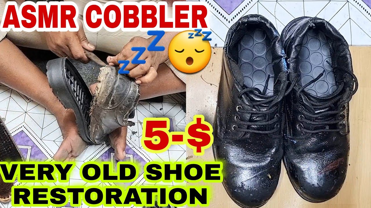 Indian Cobbler,Poor Man's Dirtiest old And waist Shoe Restoration, Sheo Taken A New Life Good Work 😴