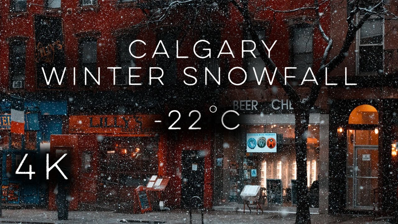 【4K】Calgary | -22C | ❄️ Downtown | #blizzard  #downtown  #snowfall  #snow