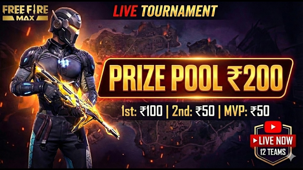 🔴Free Fire MAX Live | ₹200 CS Tournament Live | Custom Room | Clash Squad Tournament | FF Live