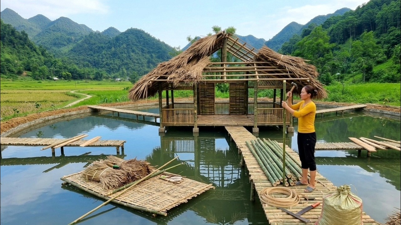 No one believed this woman could build both the pond and the hut by herself.|Magical innovation|