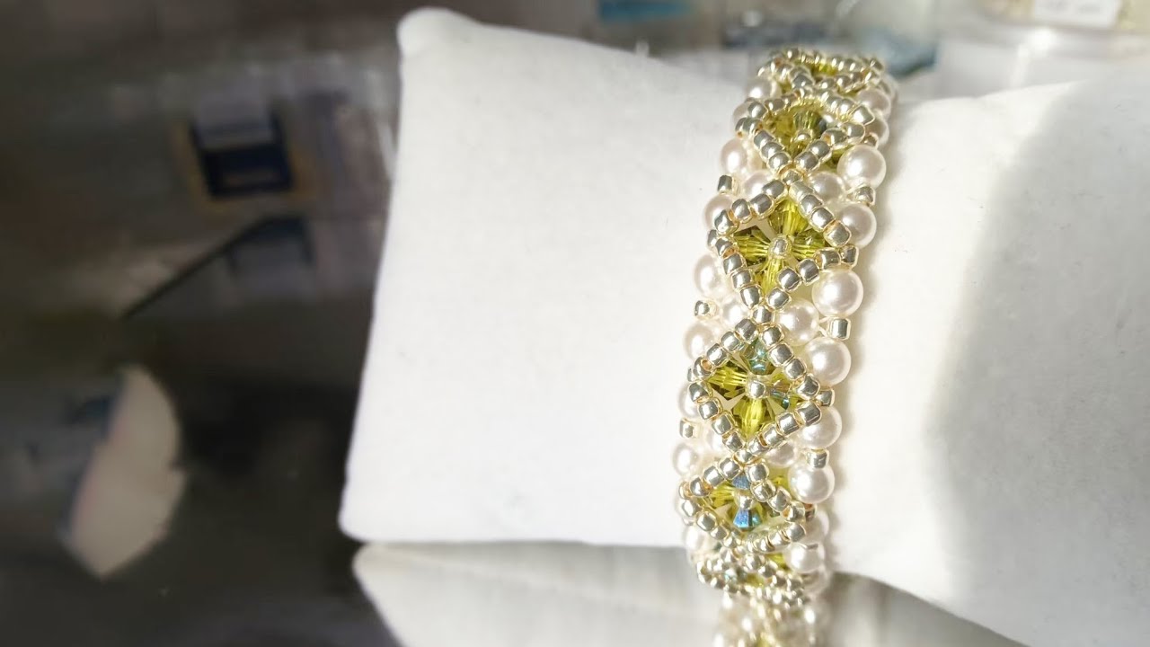 Botanical Elegance Beadwork Bracelet DIY/ Step by Step Tutorial AB20250076