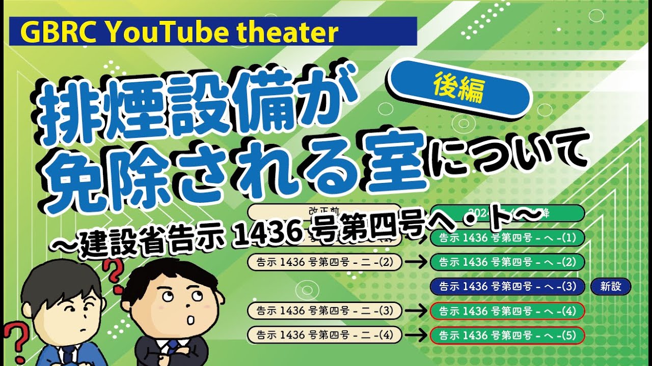 【後編】排煙設備が免除される室について～建設省告示1436号第四号へ・ト～