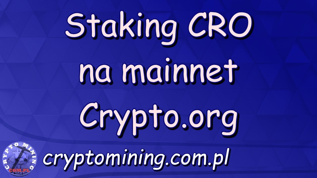 Staking Cro na Mainnet Crypto.org