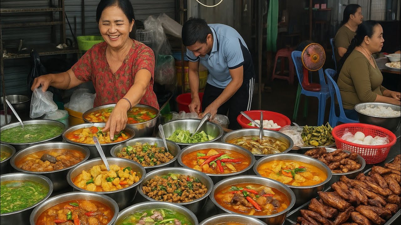 Authentic Khmer Street Food In Phnom Penh! Night Market Food Tour/ Cambodia Life 4k 2025