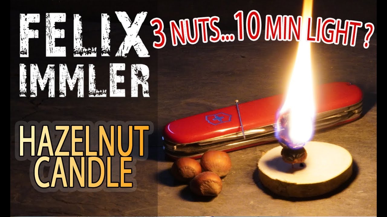 How to make a Hazelnut Candle / Hazelnut Torch / Survival Candle / Bushcraft Candle /no resin needed
