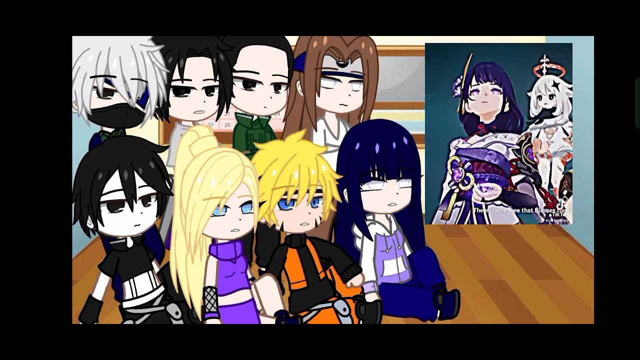 Naruto and friends react to Sakura as Raiden Ei || Naruto Shippuden x Genshin Impact ||