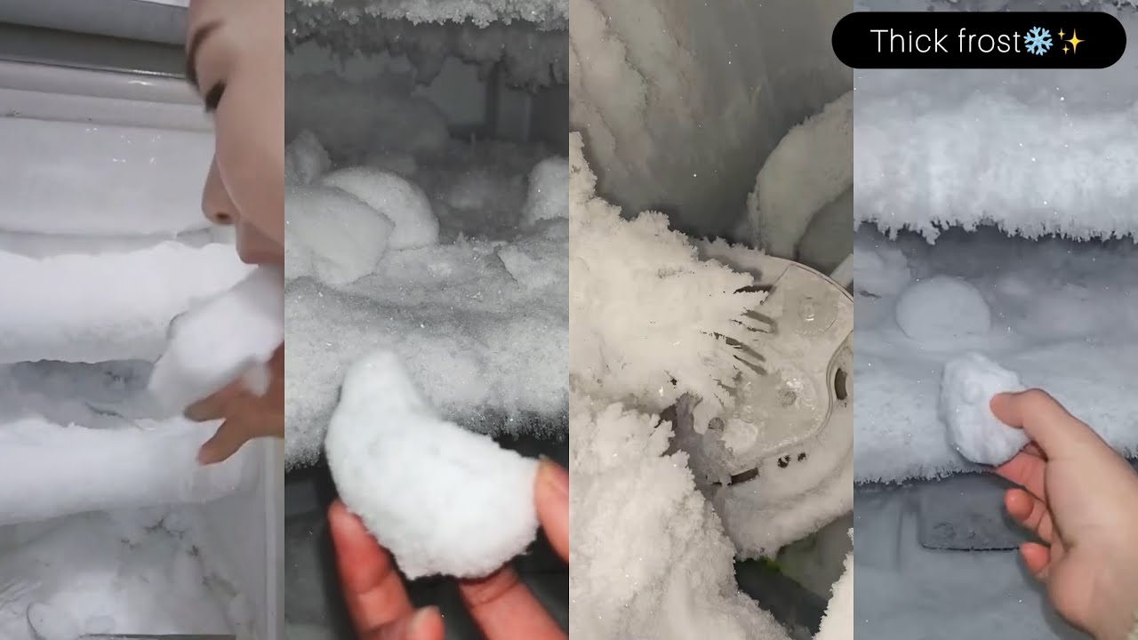 Frozen Freezer🥰 This is what calm looks like inside a freezer🤤Oddly Satisfying😌Freezer snow❄️ASMR ❤️