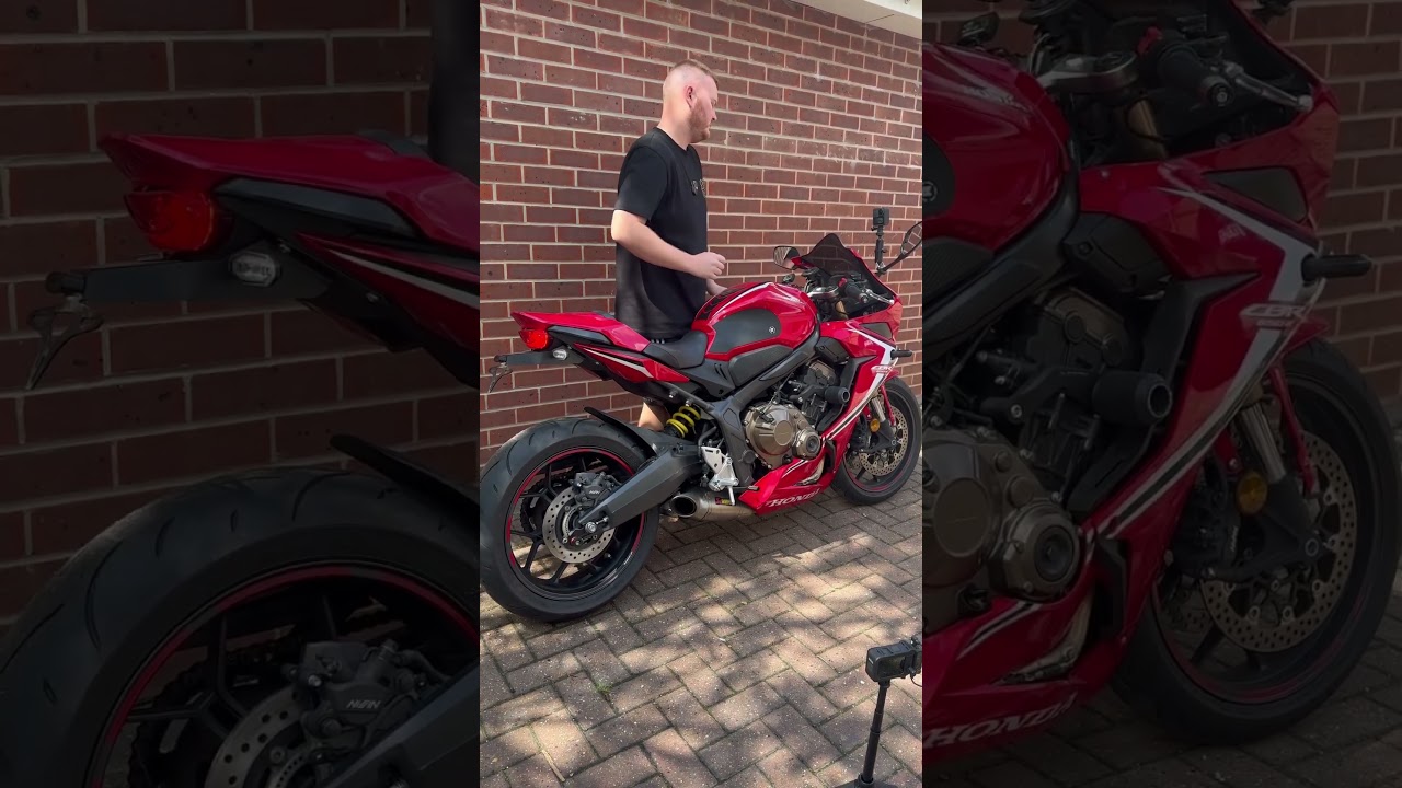 Honda CBR650R cold start with Akrapovic #hondamotorcycles #akrapovic #cbr #honda #youtubeshorts