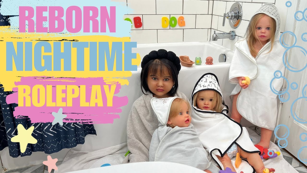 Время купания Reborn 🛁 НОЧНОЕ время 🍼 🛌 РУТИНА с ЧЕТЫРЬМЯ куклами #rebornbaby #reborns #babydolls