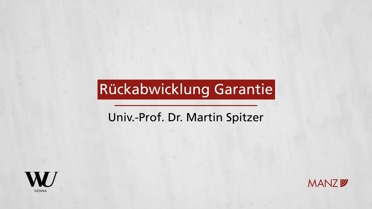 Perner/Spitzer/Kodek - Abschnitt 10.4 - Rückabwicklung Garantie