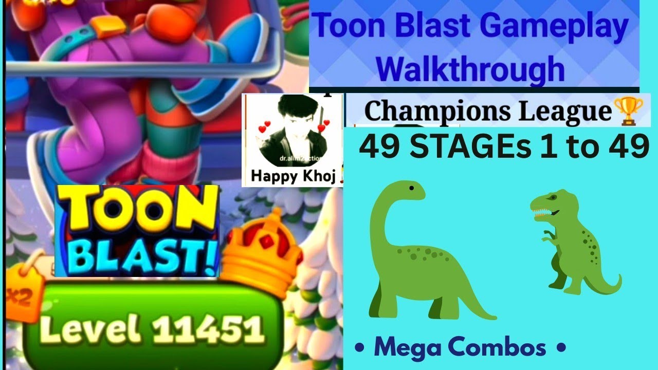 Toon blast level 11451 😯 49 Stages 1-49 🏆 Toon blast champions league|2026| No Boosters Walkthrough