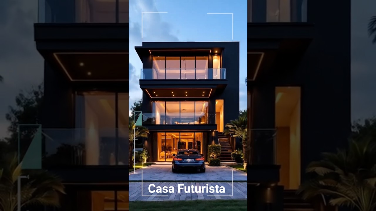 Casa Futurista de 3 Pisos con Piscina y Jacuzzi | Dise&ntilde;o Arquitect&oacute;nico de Lujo en 3D