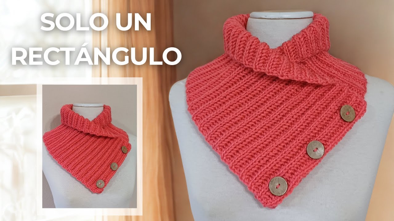 Cómo tejer un cuello a crochet – Con un rectángulo y punto en relieve