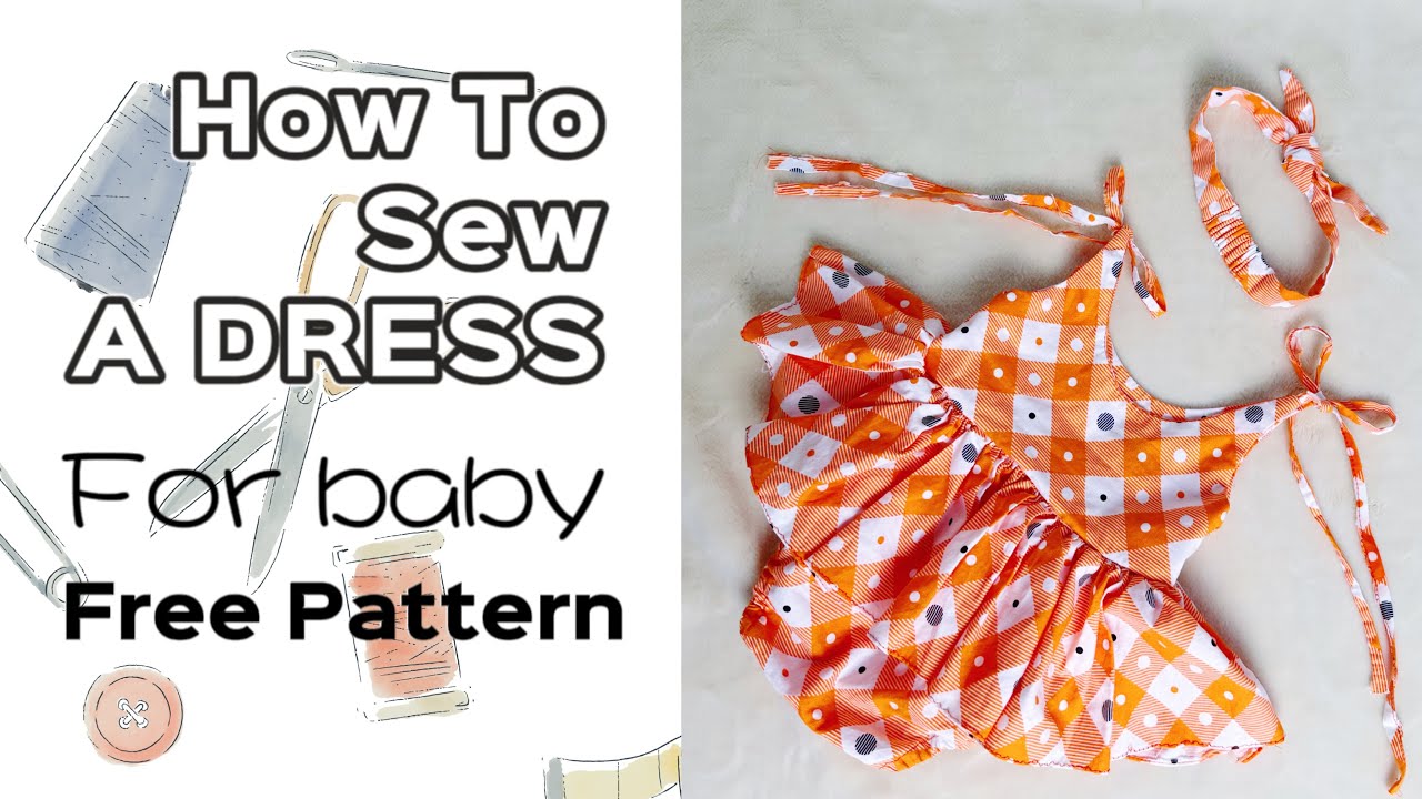 How to sew a romper dress for baby |  ruffle romper  dress | sewing tutorial | free pattern