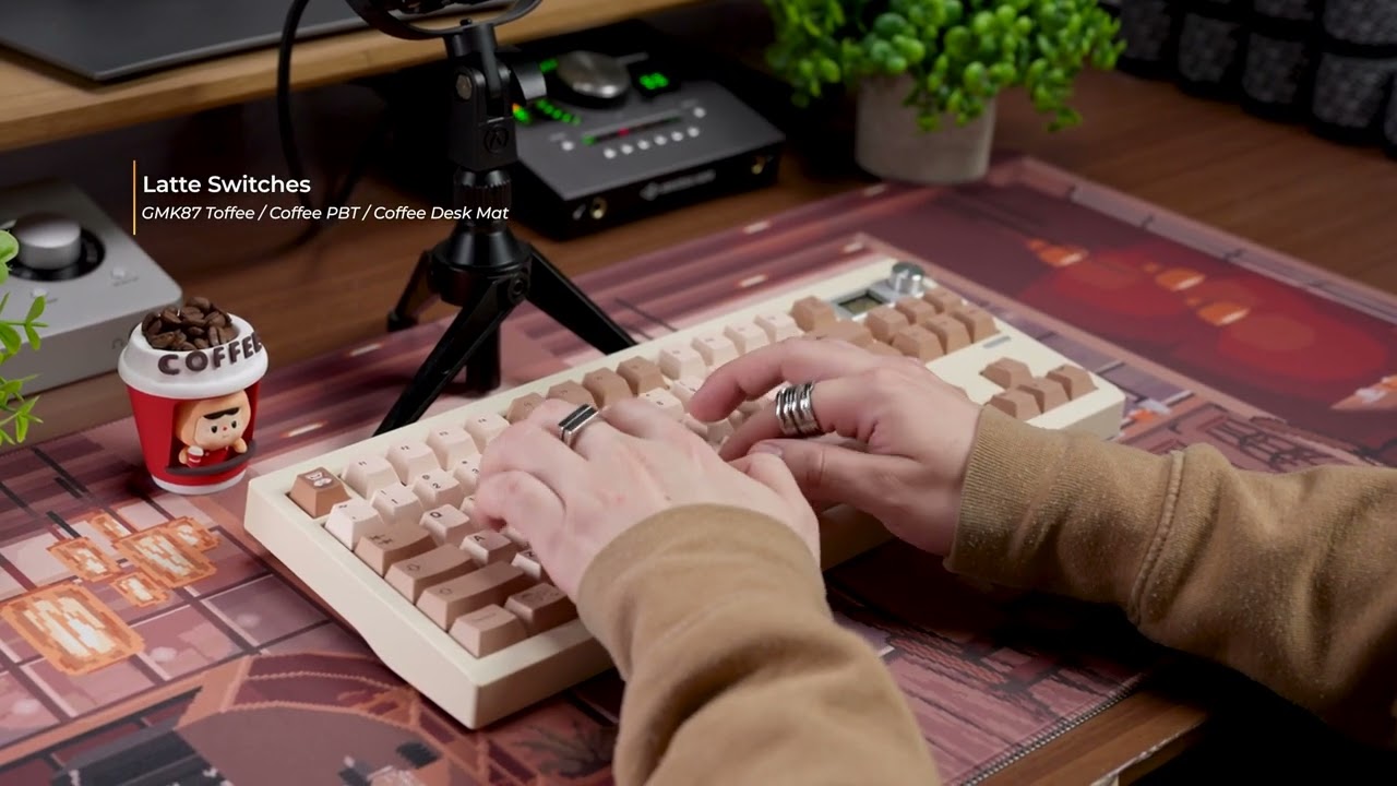 Keyboard Sound Test: HMX Latte Switches + Coffee Shop PBT on GMK87