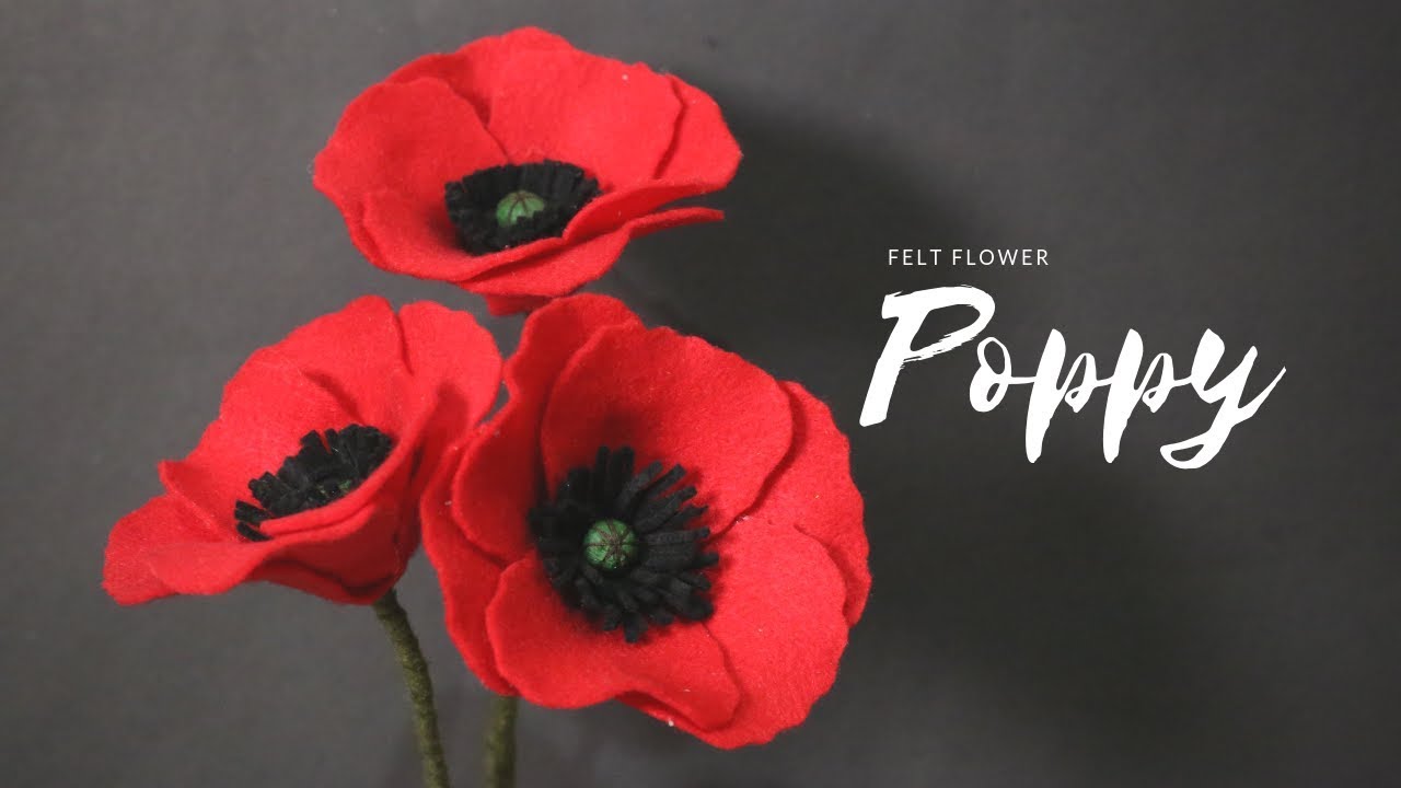 HOW TO MAKE FELT FLOWER POPPY | Bunga poppy dari kain flanel