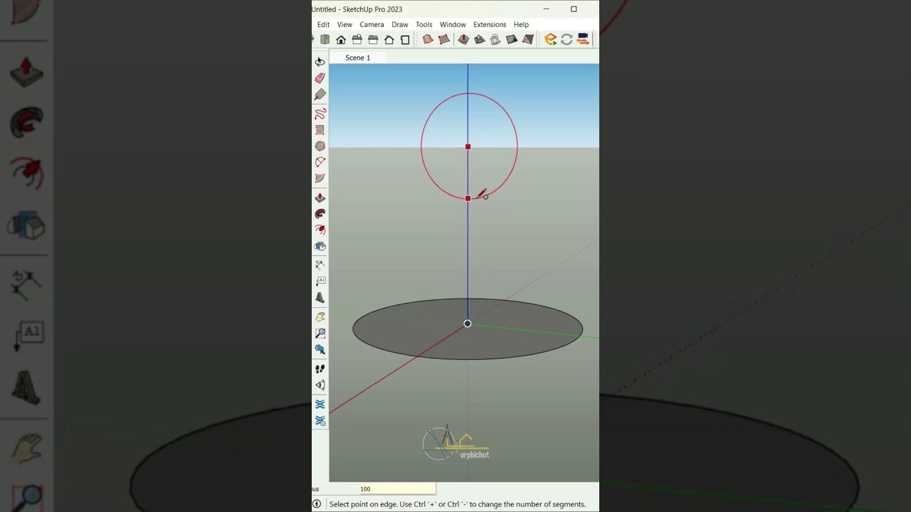 how to draw sphere in one minute with sketchup