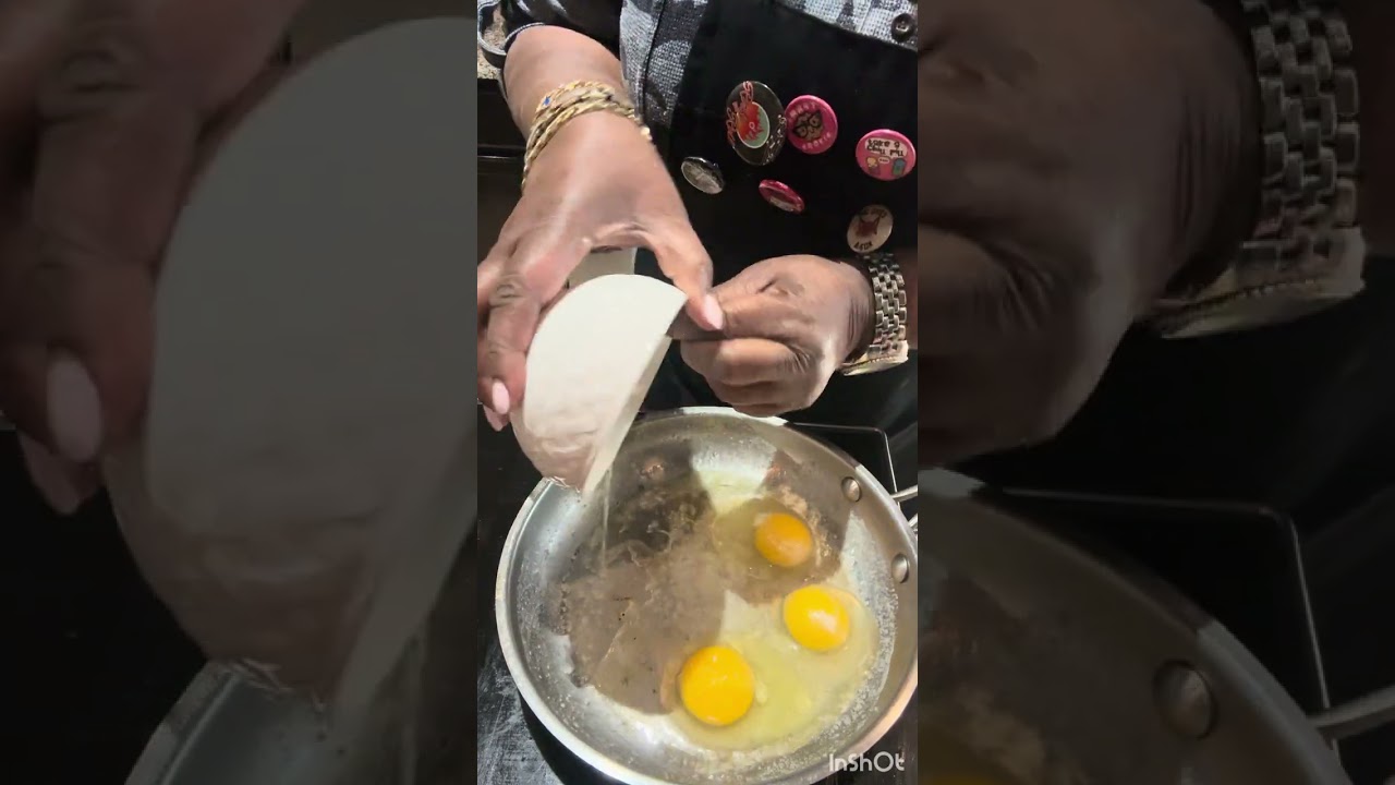 “This Is How We Do Weekend Breakfast” Seared Shrimp, Cheese Grits and Eggs! 