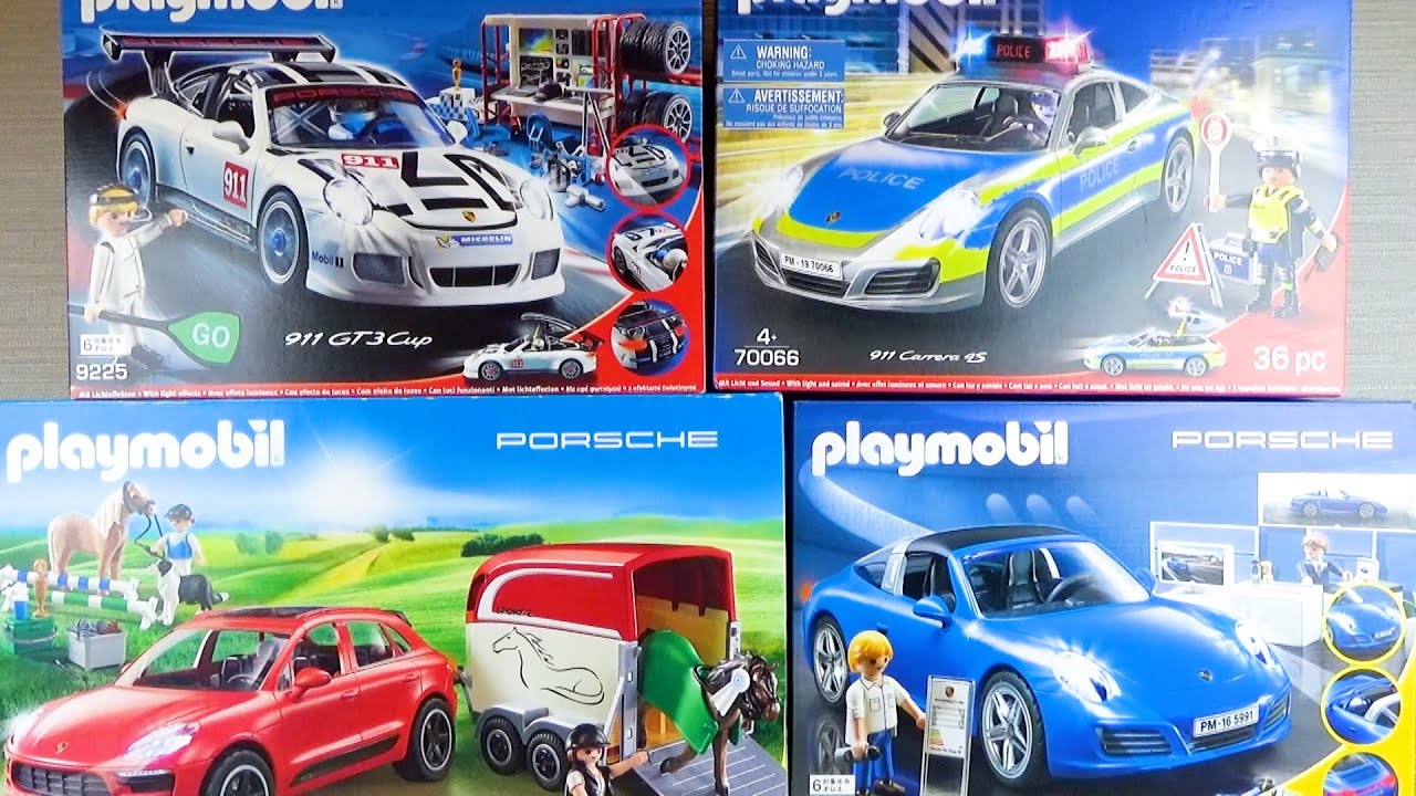 Соберем 4 разных Porsche playmobil и поиграем ♪