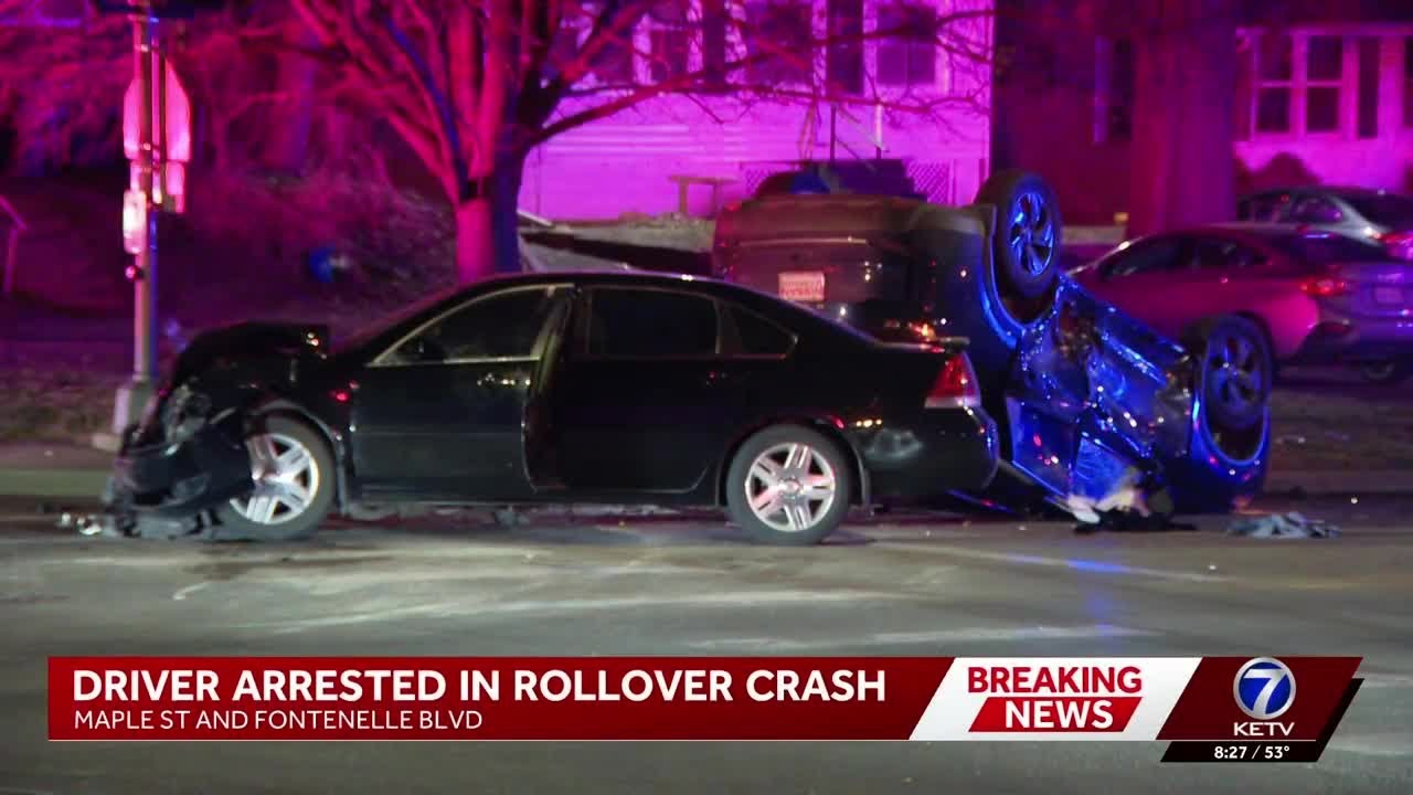 Three injured in rollover crash involving suspected drunk driver, Omaha police say