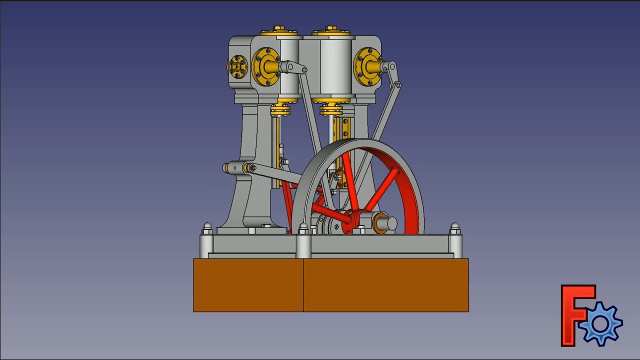 Учебное пособие по FreeCAD Assembly 4 — Механизм паровой машины и анимация (Assembly4)