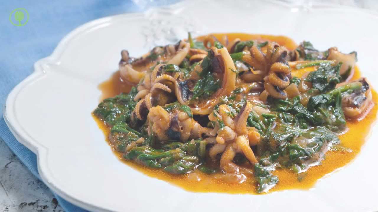 Cuttlefish with spinach