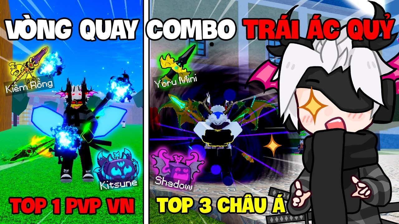 VinhTheGamer Dùng Vòng Quay Combo Trái Ác Quỷ Để PvP Với TOP 3 CHÂU Á TRONG BLOX FRUITS...