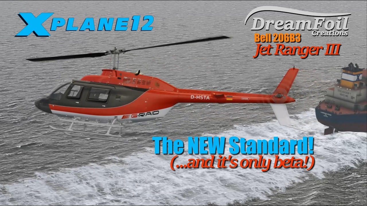 Вертолёт Jet Ranger уровня Study в XP12! Dreamfoil Creations B206B3 #авиасимулятор #вертолёт #нас...