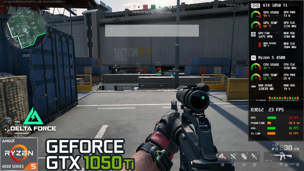 Delta Force | GTX 1050 Ti + Ryzen 5 4500