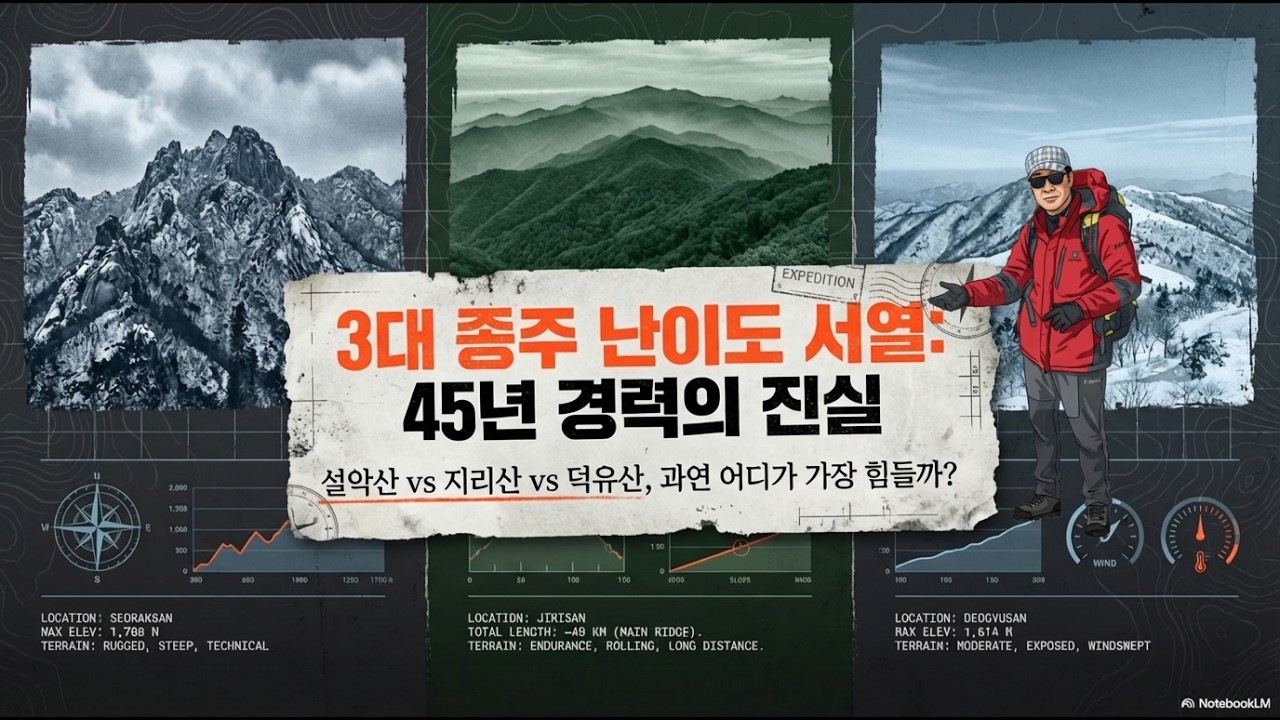 45년 산쟁이가 말하는 3대 종주 진짜 난이도 (설악산 vs 지리산 vs 덕유산)