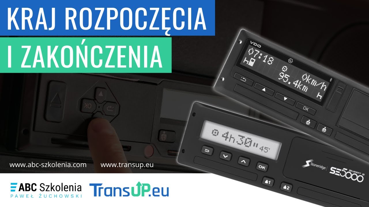 Kraj rozpoczęcia i zakończenia na tachografach VDO i Stoneridge [2026]