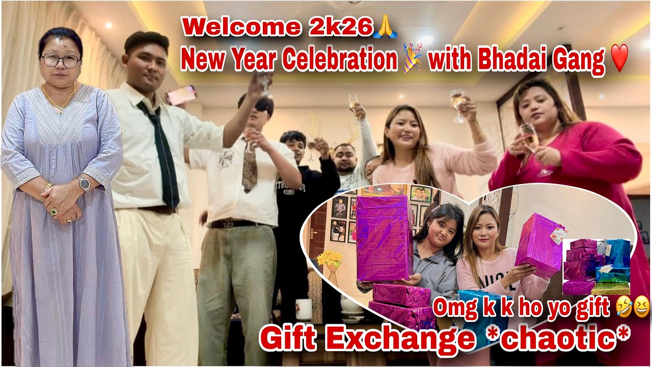 Happy New Year 2k26 | Gift Exchange *chaotic* | Omg k k ho yo gift 🤣😆 | MHVlog 